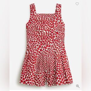 J. Crew Crew Cuts Pleated Romper in strawberry swirl size 10